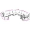 vidaXL Garden Sofa Set 11 pcs Black Aluminium