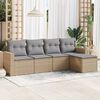 vidaXL Garden Sofa Set Beige PE Rattan Large UV-resistant materials