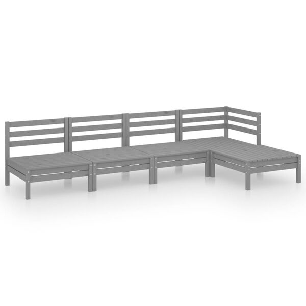 vidaXL Garden Lounge Set Grey Solid pinewood Medium Modular