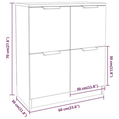 vidaXL Sideboard Gray Sonoma 23.6"x11.8"x27.6" Engineered Wood