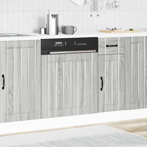 vidaXL Dishwasher Panel Grey sonoma Engineered wood Standard Durable