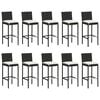 vidaXL Patio Bar Set Set of 10 Black