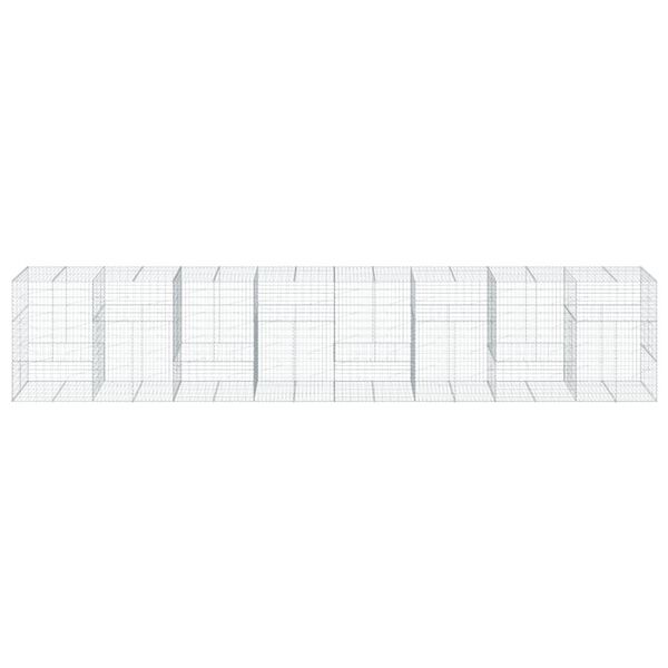 vidaXL Gabion Basket Silver Galvanized iron Large Durable