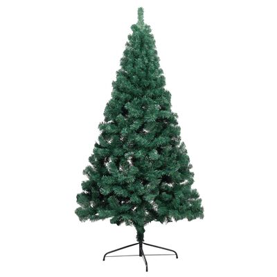 vidaXL Artificial Half Pre-lit Christmas Tree with Stand Green 47.2" PVC