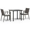 vidaXL Garden Dining Set Brown and Cream White