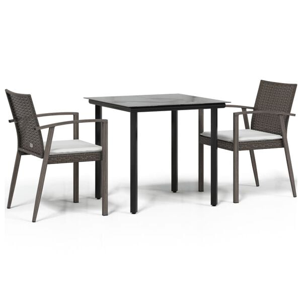 vidaXL Garden Dining Set Brown and Cream White