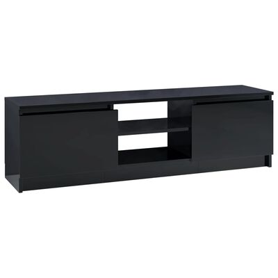 vidaXL TV Stand High Gloss Black 47.2"x11.8"x14" Engineered Wood