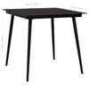 vidaXL Dining Table Black Glass, Powder-coated Steel 31.5 in Durable