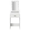 vidaXL Dressing Table White 19.69 x 16.14 x 55.12 in Engineered Wood