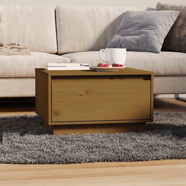 vidaXL Coffee Table Honey Brown Solid Pine Wood Small Coffee Table