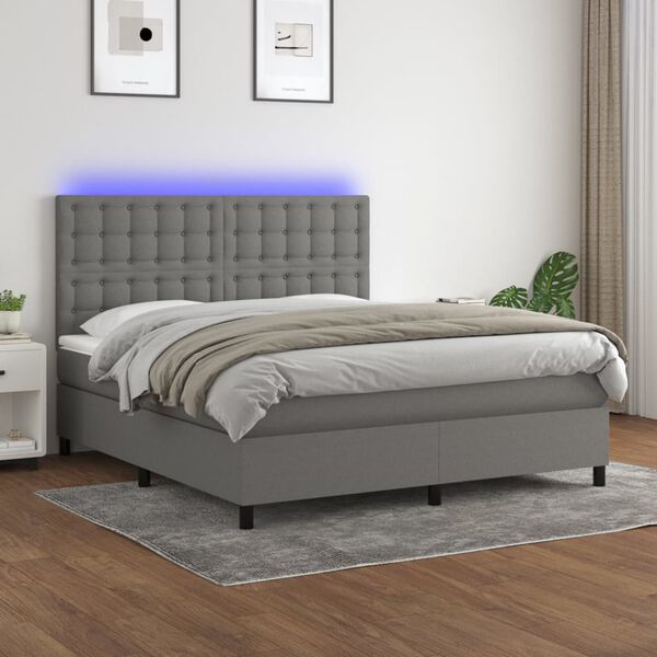 vidaXL Box Spring Bed Dark gray