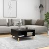 vidaXL Coffee Table Black Engineered wood, solid eucalyptus wood Medium