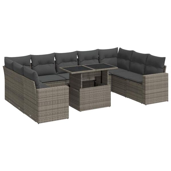 vidaXL Garden Sofa Set Grey and Dark Grey