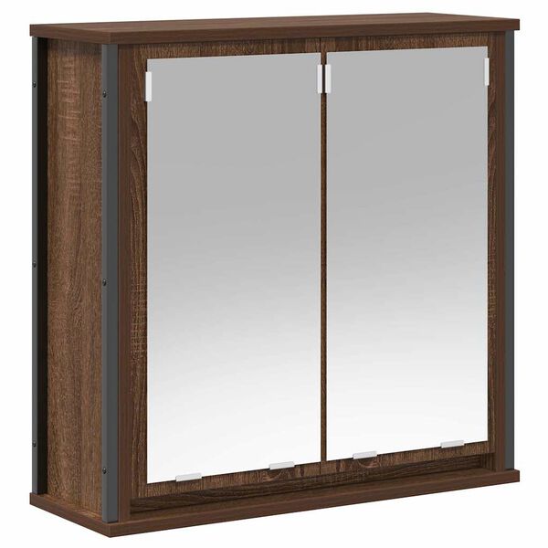 vidaXL Bathroom Wall Cabinet Brown oak Engineered wood, steel Medium