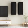 vidaXL TV Cabinet Set of 2 Black Engineered wood Wall mounting