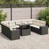 vidaXL Garden Sofa Set Black PE Rattan 10 Piece Set Adjustable Armrests