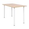 vidaXL Dining Table Oak and White Engineered wood, Steel Medium Durable