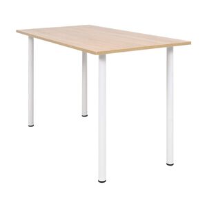 vidaXL Dining Table Oak and White Engineered wood, Steel Medium Durable