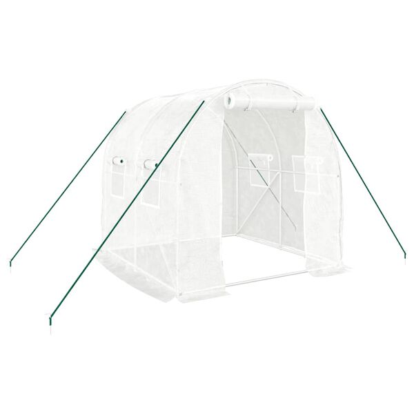 vidaXL Greenhouse White Polyethylene (PE), galvanized steel 43 sq ft