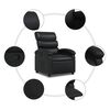 vidaXL Recliner Chair Black Faux Leather, Metal, Plywood Standard Recliner