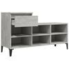 vidaXL Shoe Cabinet Concrete Grey Engineered Wood, Metal