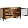 vidaXL Sideboard Brown and black Solid rough mango wood, steel Medium