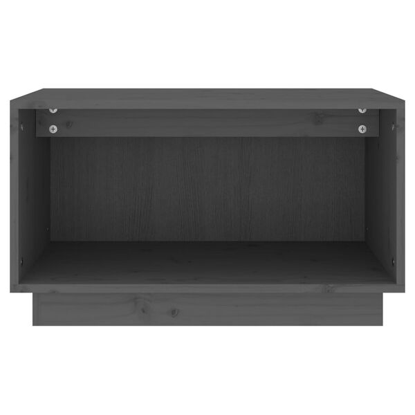 vidaXL TV Stand Grey Solid Pine Wood 23.6 x 13.8 x 13.8 in TV Stand
