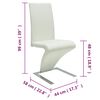vidaXL Dining Chair Set of 2 White Faux Leather Standard Durable