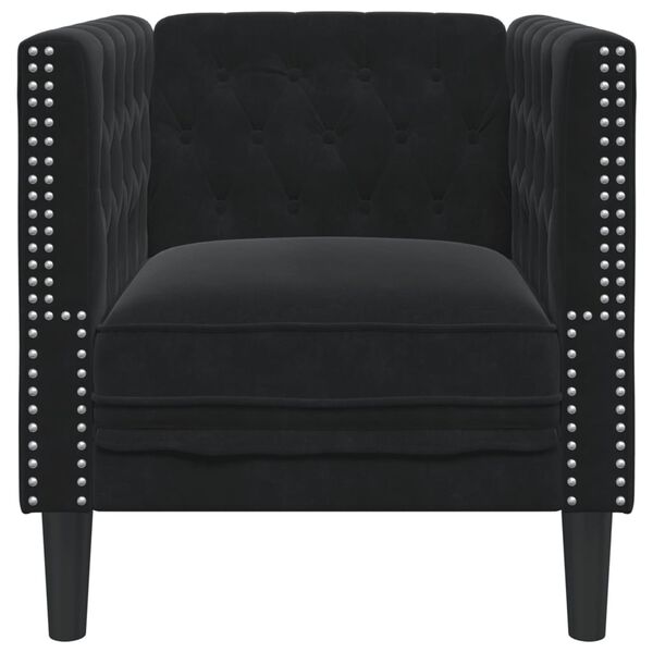 vidaXL Chesterfield Sofa Chair Black