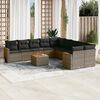 vidaXL Garden Sofa Set Grey PE rattan Large Modular Garden Sofa Set