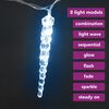 vidaXL Christmas Icicle Lights 40 pcs Cold White Acrylic Remote Control