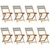 vidaXL Garden Chair Set of 8 Grey Solid Acacia wood Standard