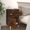 vidaXL Bedside Cabinet Smoked Oak Engineered wood, Eucalyptus wood Medium