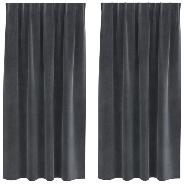 vidaXL Blackout Curtains 2 pcs Light Grey 55.12 x 68.90 in Velvet