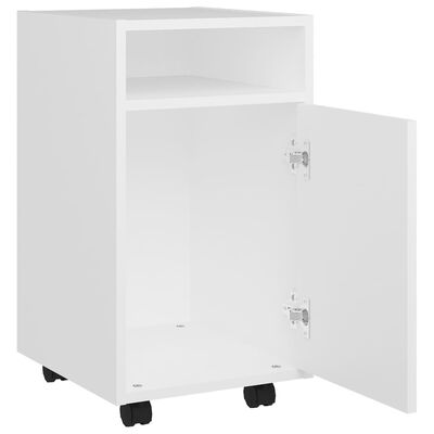 vidaXL Side Cabinet with Wheels White 13"x15"x23.6" Engineered Wood