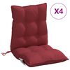 vidaXL Lowback Chair Cushion Set of 4 Wine red