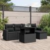 vidaXL Garden Sofa Set Black PE Rattan, Powder-Coated Steel, Tempered Glass