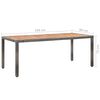 vidaXL Outdoor Dining Set Gray PE Rattan Outdoor Dining Set Rectangular