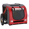vidaXL Pet Bike Trailer Red and Grey Oxford fabric, Iron, PVC One Size