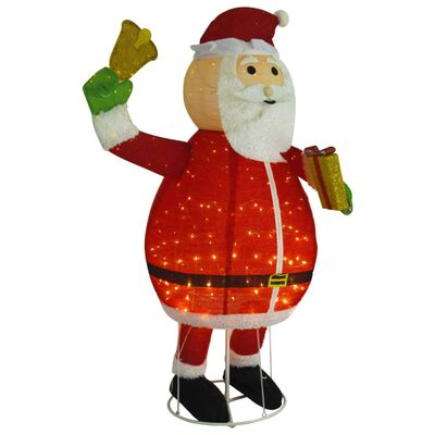 vidaXL Decorative Christmas Santa Claus Figure LED Luxury Fabric 6 ft
