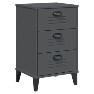 vidaXL Bedside Table Anthracite Grey Engineered Wood, Plastic Medium