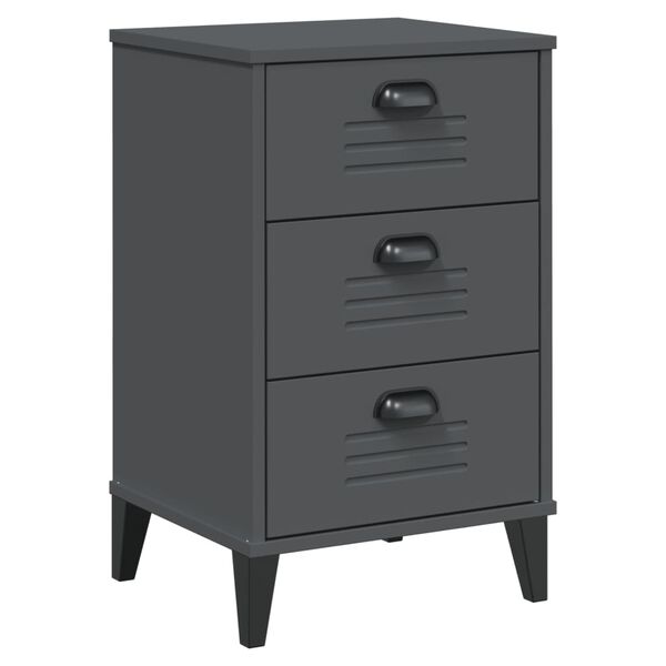 vidaXL Bedside Table Anthracite Grey Engineered Wood, Plastic Medium
