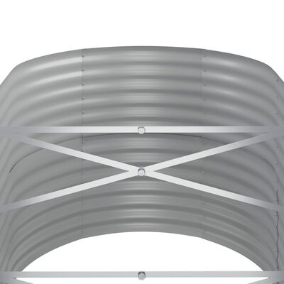 vidaXL Garden Raised Bed Powder-coated Steel 173.2"x31.5"x26.8" Gray