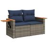 vidaXL 5 Piece Patio Sofa Set with Cushions Grey Poly Rattan (US only)