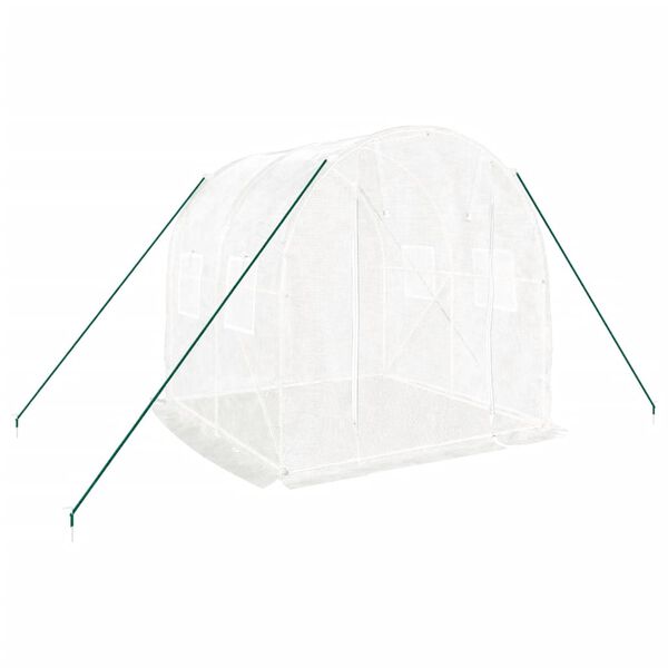 vidaXL Greenhouse White Polyethylene (PE), galvanized steel 43 sq ft