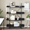 vidaXL Bookcase Black Engineered wood, Metal Bookcase Rectangular