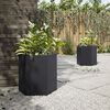 vidaXL Garden Planter Set of 2 Black Steel Medium Durable