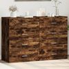 vidaXL Sideboards 2 pcs Smoked Oak 23.6"x15.4"x31.5" Engineered Wood