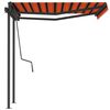 vidaXL Retractable Awning Orange and Brown Aluminum, Iron, Polyester