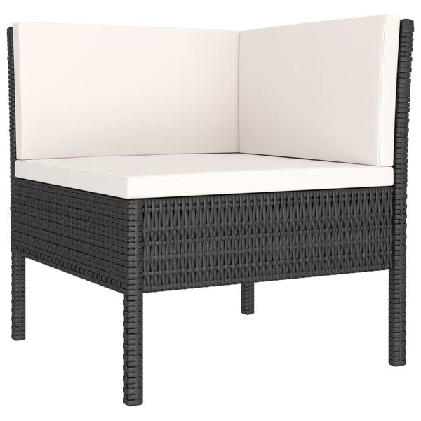 vidaXL Garden Lounge Set Black PE rattan Large Modular